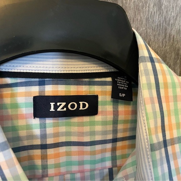 IZOD Men's Small Pastel Collard Button Down Shirt Long Sleeve Easter Spring NEW - Picture 2 of 5